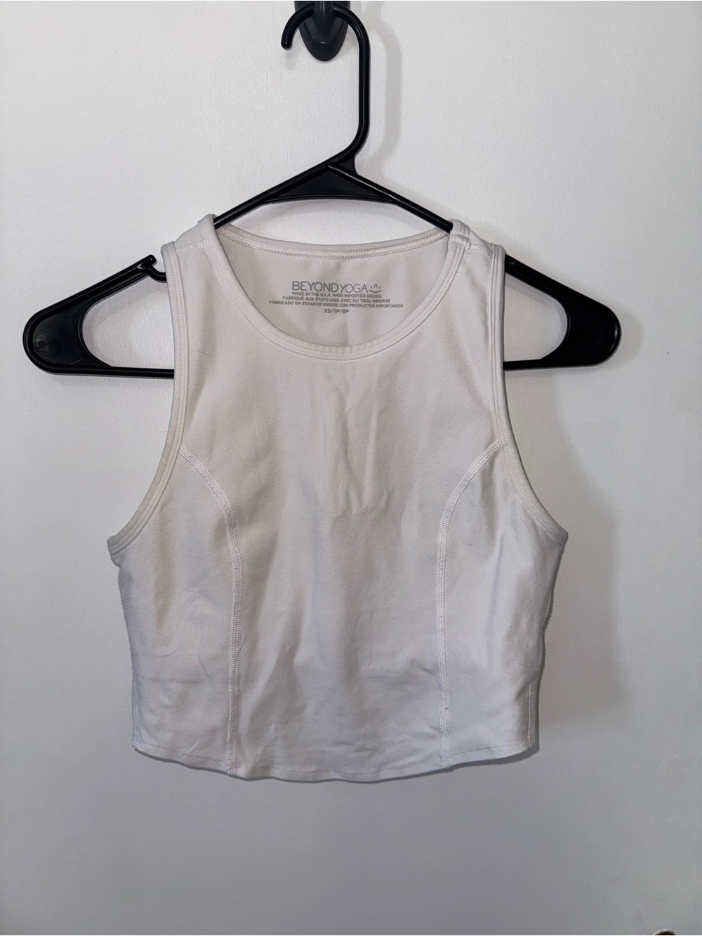 Beyond Yoga White High-Neck Cropped Tank
